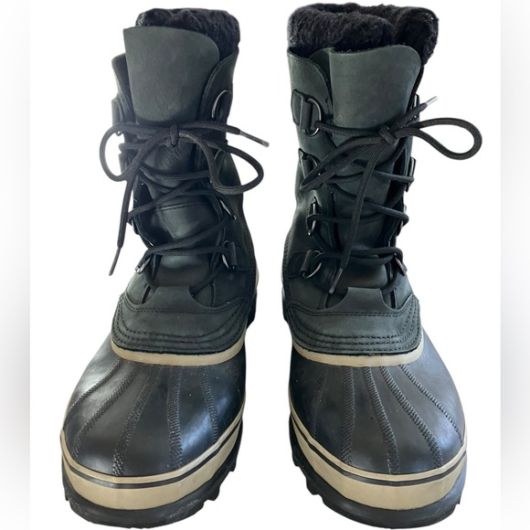 Sorel HD Nubuck Waterproof Caribou Boots Black and Tusk Mens 9 - Picture 10 of 13
